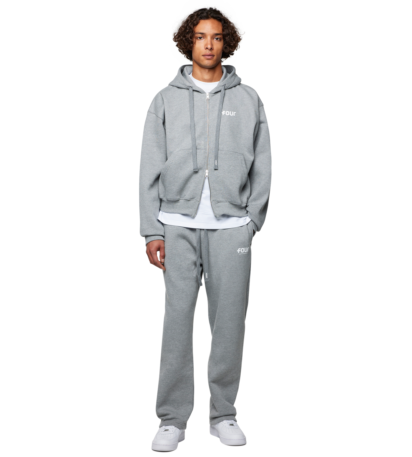 STRAIGHT-LEG BROEK MET LOGO GRIJS
