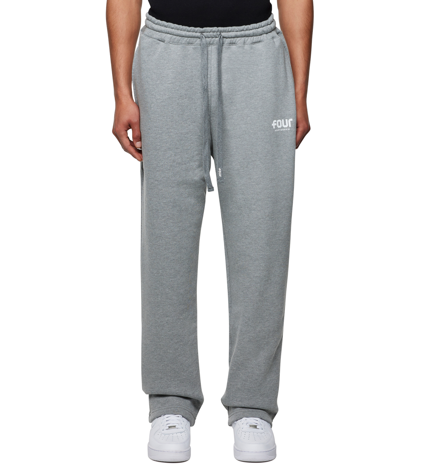 STRAIGHT-LEG BROEK MET LOGO GRIJS