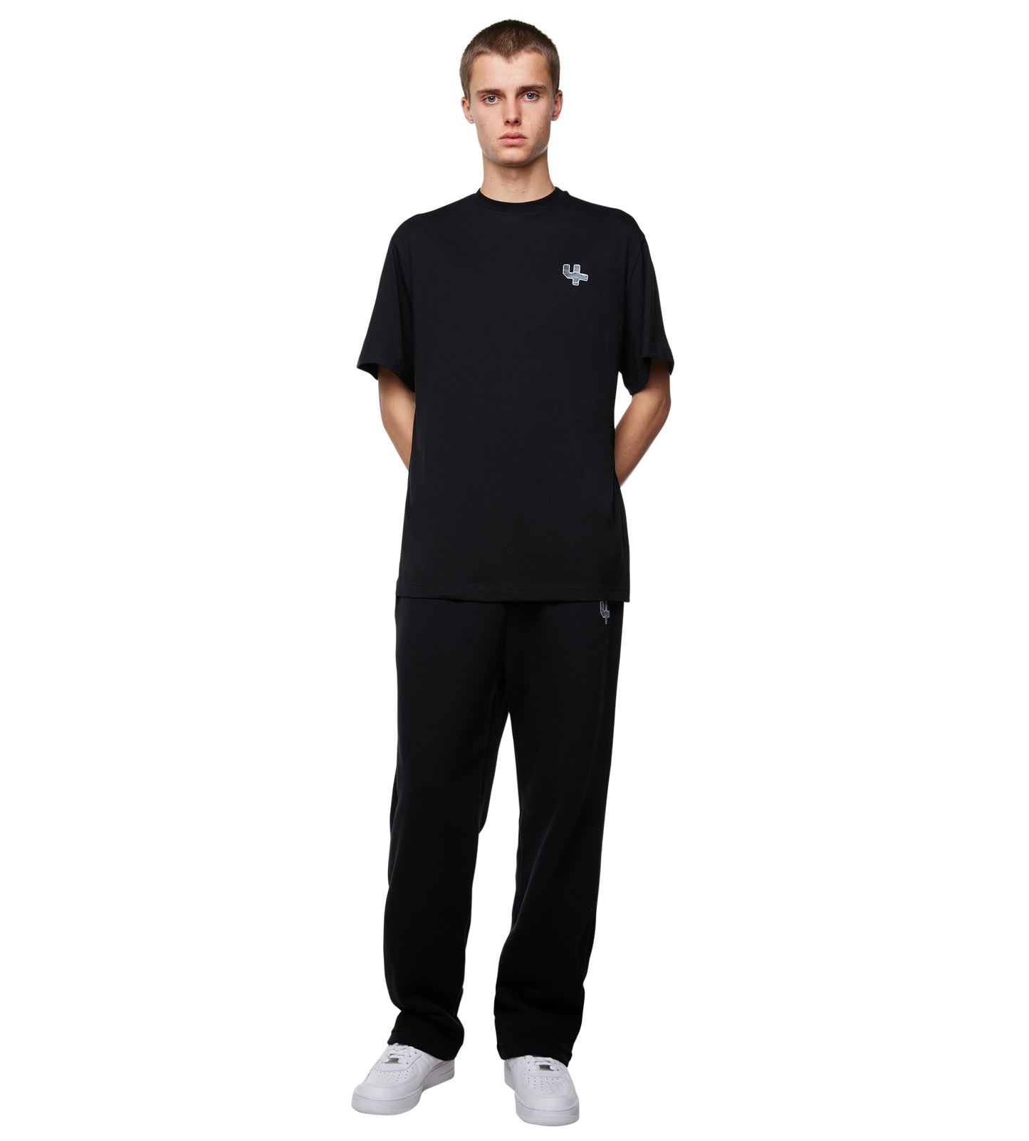 Outline Logo Straight Leg Pants Black