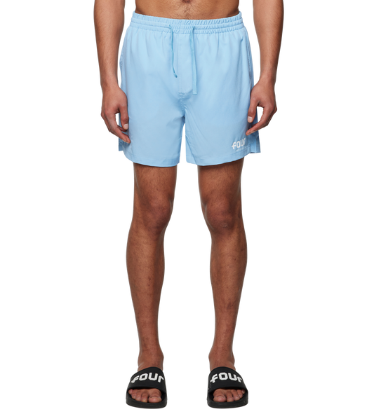 Logo 4AOP Swim Shorts Ice Blue/ White