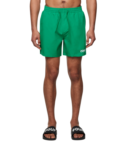 Circles Swim Shorts Green Bee/ White