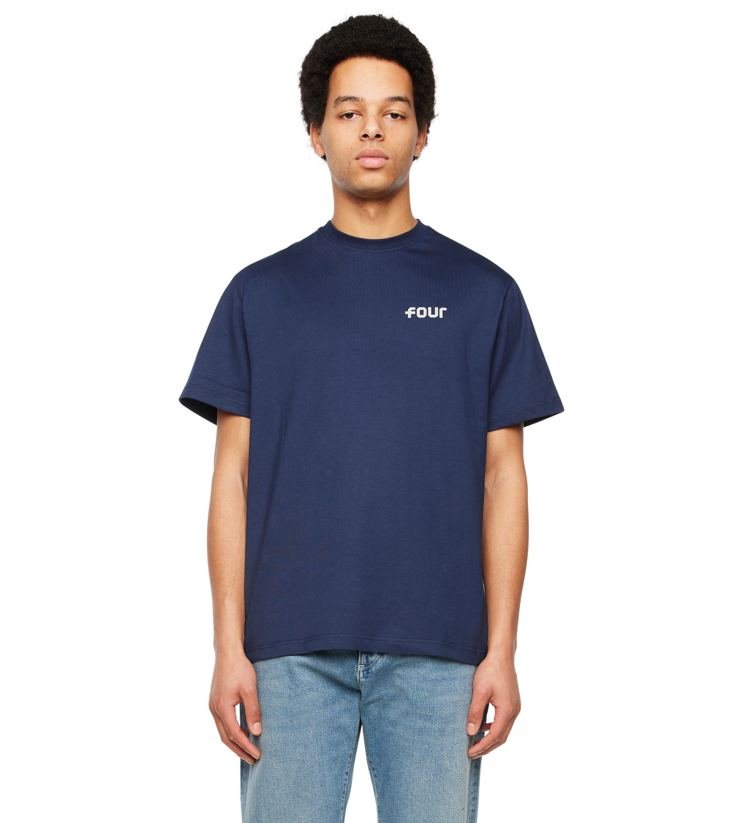 NY Stamp Statue of Liberty T-shirt Marine Blue