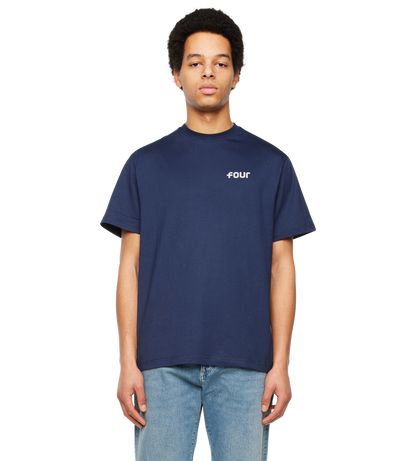 NY Stamp Statue of Liberty T-shirt Marine Blue
