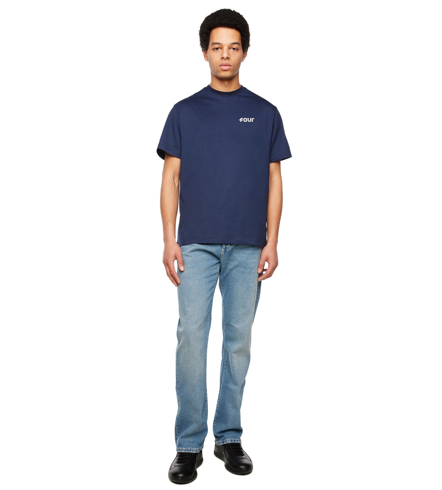 NY Stamp Statue of Liberty T-shirt Marine Blue