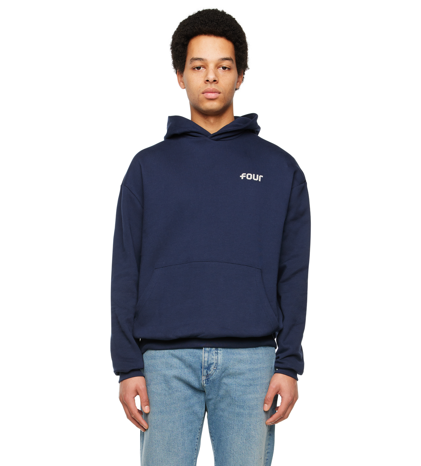 NY Stamp Statue of Liberty Hoodie Marine Blue