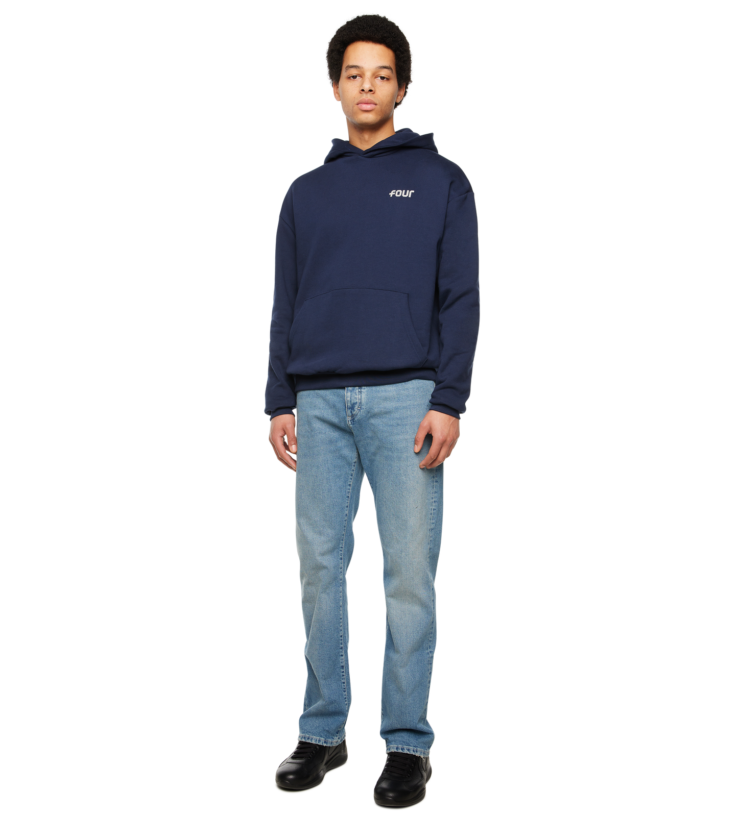NY Stamp Statue of Liberty Hoodie Marine Blue