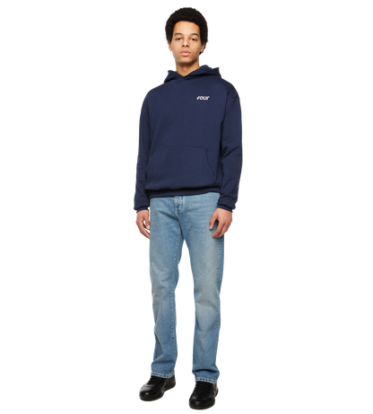 NY Stamp Statue of Liberty Hoodie Marine Blue