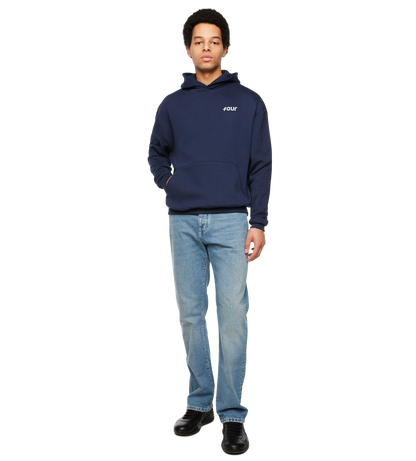 NY Stamp Statue of Liberty Hoodie Marine Blue