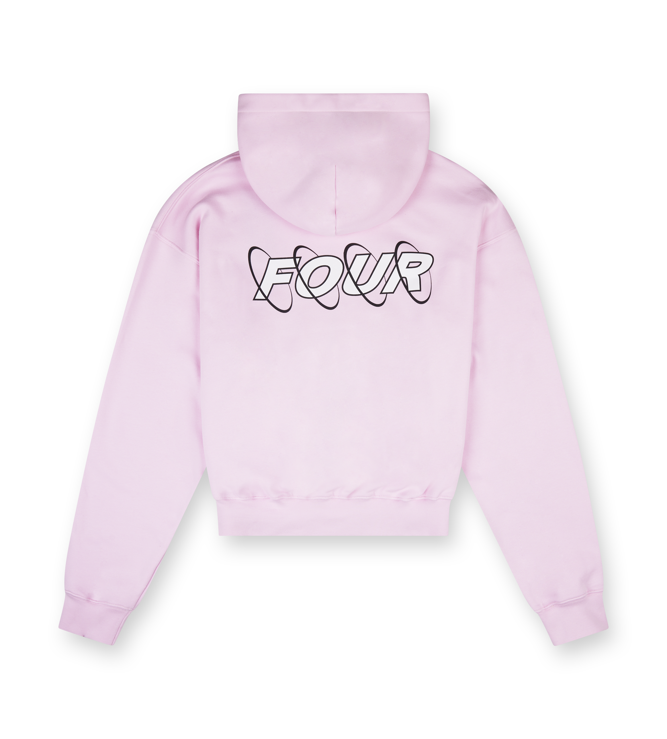 LOGO BOXY ZIP-UP HOODIE Soft Pink/ White